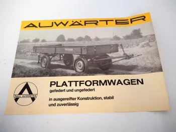 Originaler Prospekt Auwärter Plattformwagen Typ A & ER mit 2 Seiten ca. 1960er J