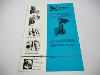Originaler Prospekt RO-MA Hubgabelstapler 1000 - 2000 kg mit 2 Seiten
