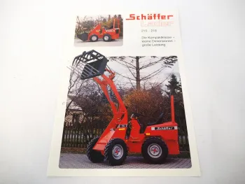 Originaler Prospekt Schäffer Kompaktlader 215 218 mit 4 Seiten ca. 1992