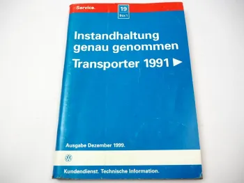 Originaler VW T4 Reparaturleitfaden - Instandhaltung genau genommen 1999 / 2000