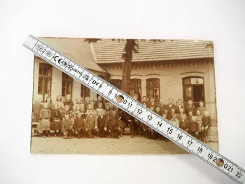 Pappfoto Apenrade Dänemark 1883 Schulklasse Schulhaus