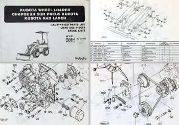 Parts List Kubota R310B R310 Wheel Loader Radlader Ersatzteilliste