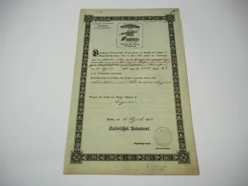 Patent Urkunde Macholl Cognac München Kaiserliches Patentamt 1895