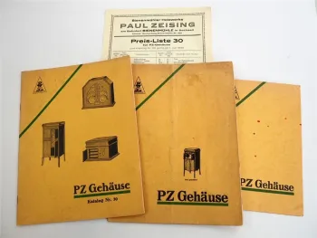 Paul Zeising Holzwerke Bienenmühle Sachsen Grammophon Gehäuse 3x Katalog 1930