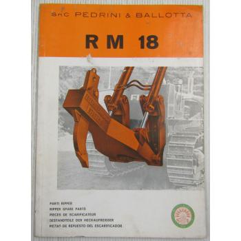 Pedrini & Ballotta RM18 Heckaufreißer für Dozer Fiat AD BD 18 Ersatzteilliste
