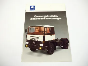 Pegaso LKW Trucks Sattelzugmaschinen Prospekt Brochure 1984 in englisch