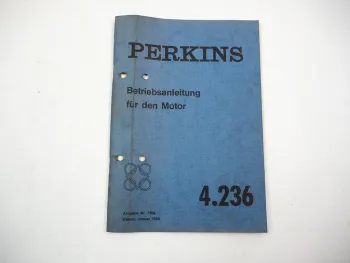 Perkins 4.236 Dieselmotor Betriebsanleitung Bedienungsanleitung 1968