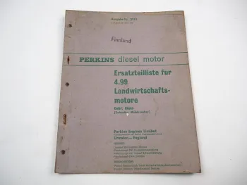 Perkins 4.99 A Motor Ersatzteilliste für Claas Landmaschinen Columbus 1965