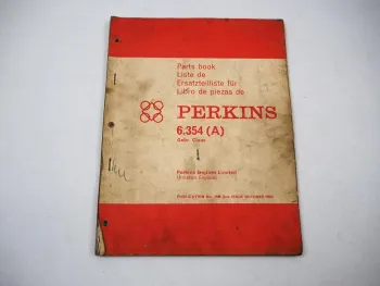 Perkins 6.354 Diesel Motor Ersatzteilliste für Claas Mähdrescher 1966
