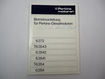 Perkins 6.372 T6.3543 6.3542 6.3541 T6.354 6.354 Motor Betriebsanleitung ETL