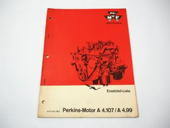 Perkins A4.107 A4.99 Motor Ersatzteilliste f. Massey Ferguson MF 31 86 630S 1964