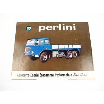Perlini Lancia Esagamma LKW Pritschenwagen Prospekt ca. 1960er Jahre