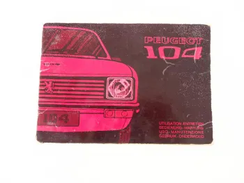 Peugeot 104 A01 PKW Betriebsanleitung Bedienungsanleitung 1973