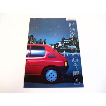 Peugeot 205 Sondermodell Junior Prospekt Technische Daten Ausstattung 1990er