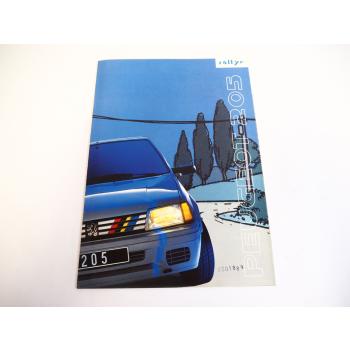 Peugeot 205 Sondermodell Rallye Prospekt Technische Daten Ausstattung ca. 1990