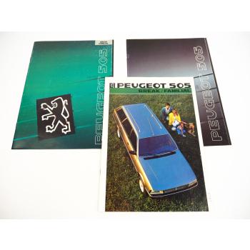 Peugeot 505 3x Prospekt Technische Daten Ausstattung 1986/90