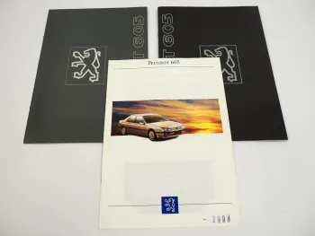 Peugeot 605 3x Prospekt Technische Daten Ausstattung 1991/93