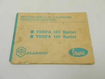 Piaggio Vespa 125 150 Sprint Motorroller Bedienungsanleitung Notice d Emploi