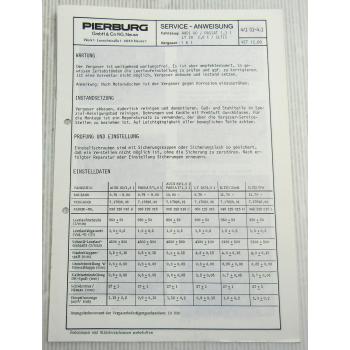 Pierburg 1B1 Vergaser Serviceanweisung für Audi 80 Passat 1,3l LT28 2,0l Iltis