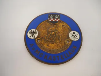 Plakette Auto Motorrad Club Kastellaun Motorsporttag 1956 aus Metall Emaille
