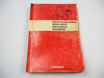 Poclain 81 P P4A Bagger Pieces de Rechange Parts Catalog Ersatzteilliste 1987