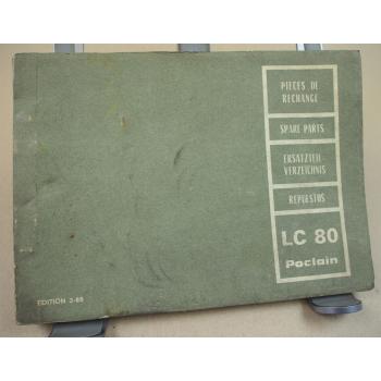 Poclain LC80 Bagger Ersatzteilliste Parts List Pieces de rechange Repuestos 1968