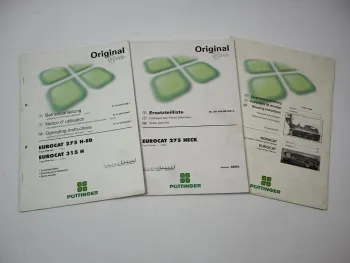 Pöttinger Eurocat 275 H-ED Trommelmäher Betriebsanleitung Ersatzteilliste
