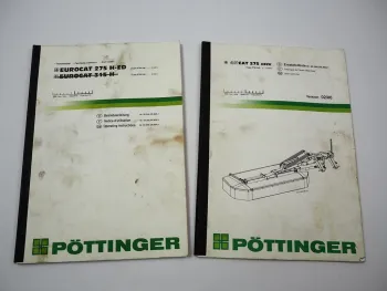 Pöttinger Eurocat 275 H-ED Trommelmäher Betriebsanleitung Ersatzteilliste 2000
