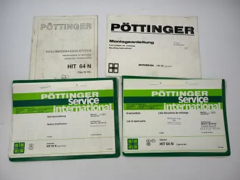 Pöttinger HIT64N Typ ZK206 Zettkreisel Betriebsanleitung Ersatzteilliste Montage