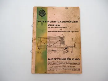 Pöttinger Ladewagen Kurier Betriebsanleitung Ersatzteilliste 1970/80er Jahre