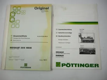 Pöttinger Novacat 305 Heck Mähwerk Ersatzteilliste & Montageanleitung PSM 379