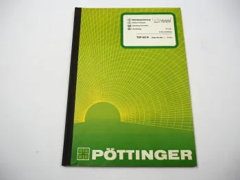 Pöttinger TOP60N Typ SK278 Schwadkreisel Betriebsanleitung Ersatzteilliste 1991