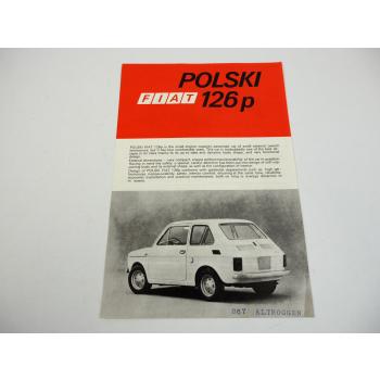 Polski Fiat 126p PKW Prospekt 1974 englisch