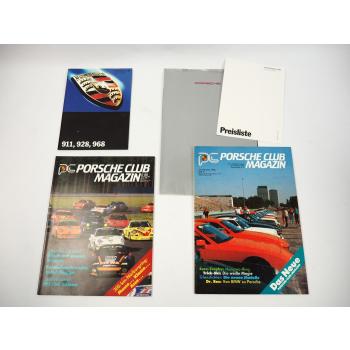Porsche 911 928 968 2x Prospekt 2x Club Magazin Preisliste Poster 1988 bis 1993