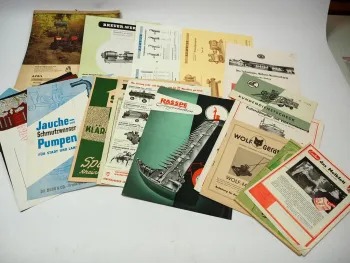 Posten 20 x Prospekte Broschüren Thema Landtechnik Pumpen ca. 1950 - 1960