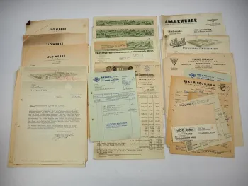 Posten 25x Rechnung Motorrad Rixi Steib Ardie Miele Adler JLO 1930er bis 1950er