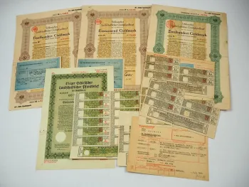 Posten alte Wertpapiere Schlesischer landschaftlicher Pfandbrief Breslau 1920/40
