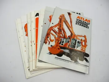 Posten Original Prospekte Datenblätter Atlas Mobilbagger Raupenbagger 1980/90er