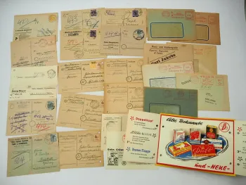 Posten Postkarten Briefumschläge Flyer Thema Zigarren Zigaretten Tabak 1945 - 61