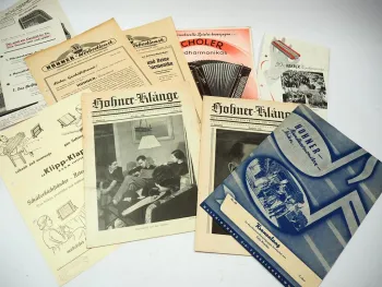 Posten Prospekte Broschüren meist Hohner Mundharmonika Ziehharmonika 1930/40er J.