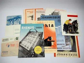Posten Prospekte Johannisberg Maschinenfabrik Geisenheim Druckmaschinen 1950er J.