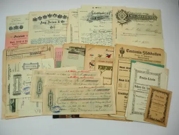 Posten Rechnungen Belege Briefe Werbung 1900 bis 1950 Deutschland