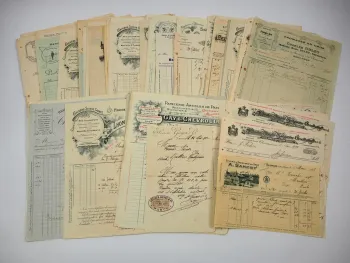 Posten Rechnungen Frankreich Deutschland 1900/1910er Jahre ca. 100 Stück