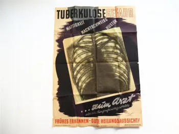 Poster Tuberkulose Gefahr Gesundheitswesen Arzt ca. 1950er Jahre