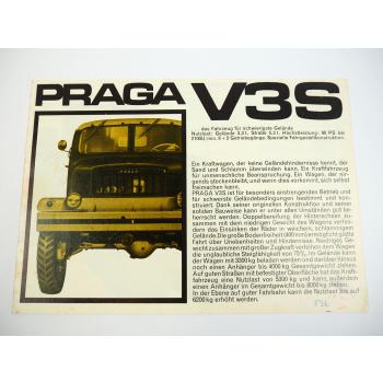 Praga V3S für schwieriges Gelände LKW Prospekt Avia Motokov ca 1960er CSSR