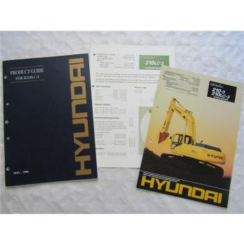Product Guide + 2 Prospekte Hyundai R 210LC-3 210-3 von 1996