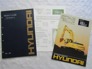 Product Guide + 2 Prospekte Hyundai R 210LC-3 210-3 von 1996