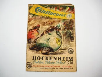 Programmheft Hockenheim Internationales DMV Rheinpokal Rennen Motorrad 1958
