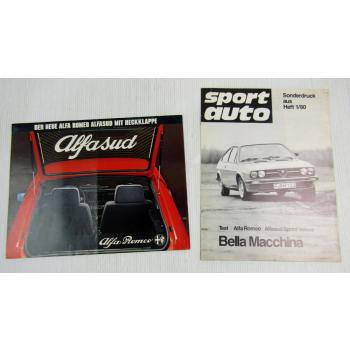 Prospekt Poster Alfa Romeo Alfasud + auto motor und sport Sonderdruck Heft 3/80
