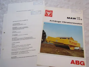 Prospekt ABG MAW 172 S Anhänge Vibrationswalze 1972 Datenblatt